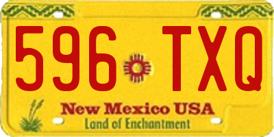 NM license plate 596TXQ