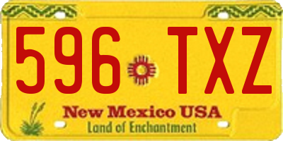 NM license plate 596TXZ