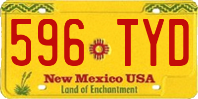 NM license plate 596TYD