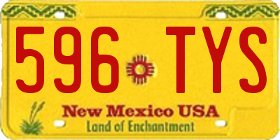 NM license plate 596TYS