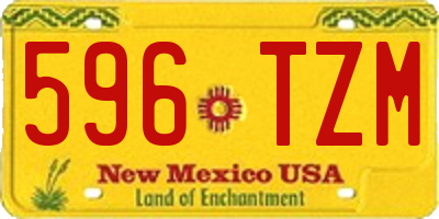 NM license plate 596TZM