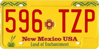 NM license plate 596TZP