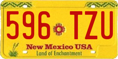 NM license plate 596TZU