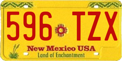NM license plate 596TZX