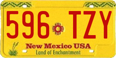 NM license plate 596TZY