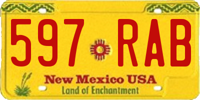 NM license plate 597RAB