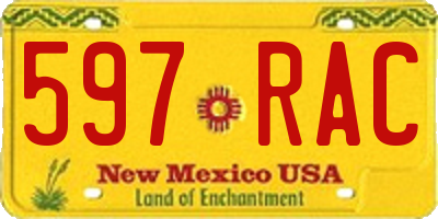 NM license plate 597RAC