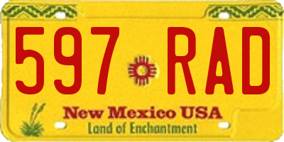 NM license plate 597RAD