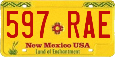 NM license plate 597RAE