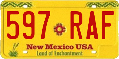 NM license plate 597RAF