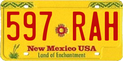 NM license plate 597RAH