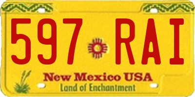 NM license plate 597RAI