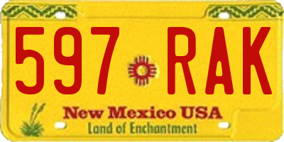 NM license plate 597RAK