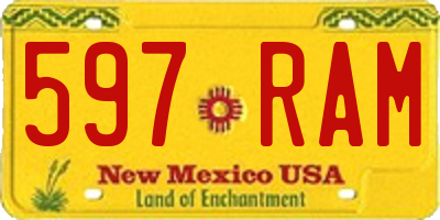 NM license plate 597RAM