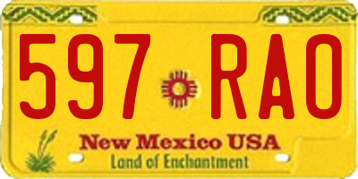 NM license plate 597RAO