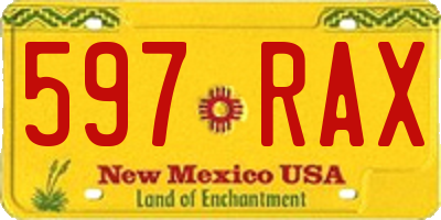 NM license plate 597RAX