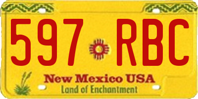 NM license plate 597RBC