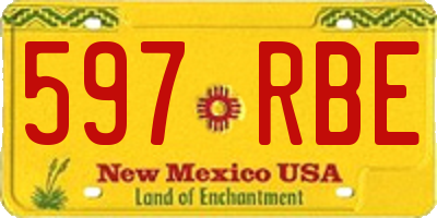 NM license plate 597RBE