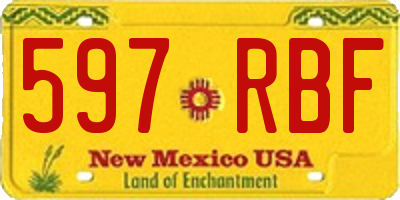 NM license plate 597RBF