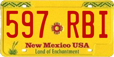 NM license plate 597RBI