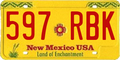 NM license plate 597RBK