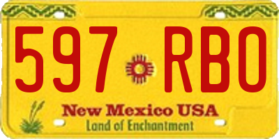 NM license plate 597RBO