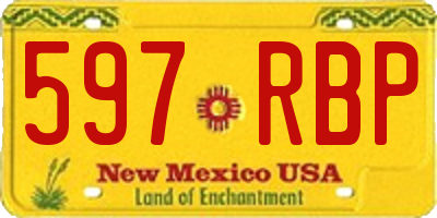 NM license plate 597RBP
