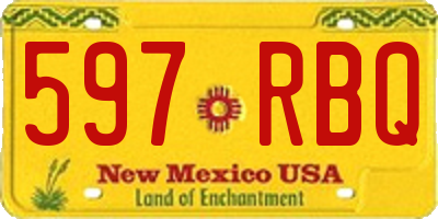 NM license plate 597RBQ