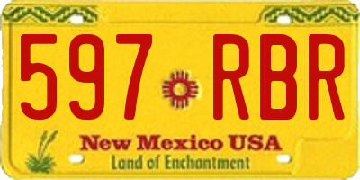 NM license plate 597RBR