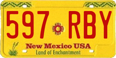 NM license plate 597RBY