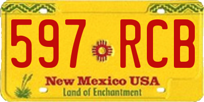 NM license plate 597RCB