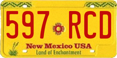 NM license plate 597RCD