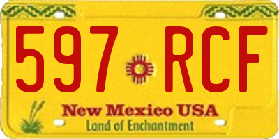 NM license plate 597RCF