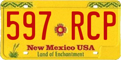 NM license plate 597RCP