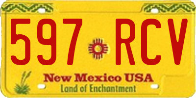 NM license plate 597RCV