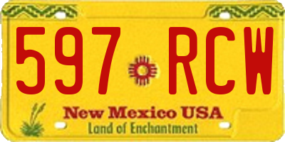 NM license plate 597RCW