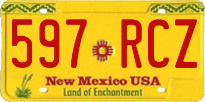 NM license plate 597RCZ