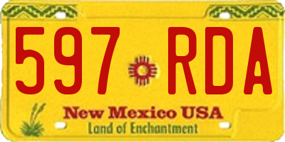NM license plate 597RDA