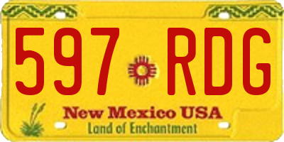 NM license plate 597RDG