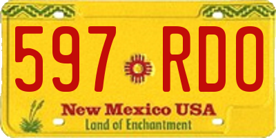 NM license plate 597RDO