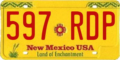 NM license plate 597RDP