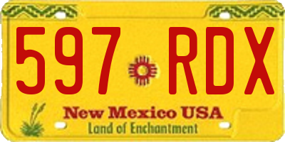 NM license plate 597RDX