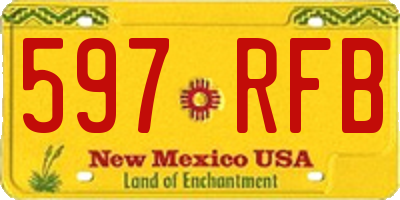 NM license plate 597RFB
