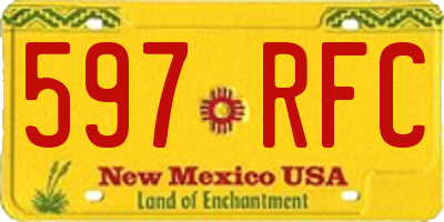 NM license plate 597RFC