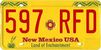 NM license plate 597RFD