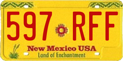 NM license plate 597RFF