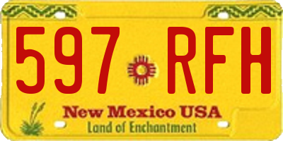 NM license plate 597RFH