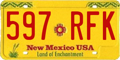 NM license plate 597RFK
