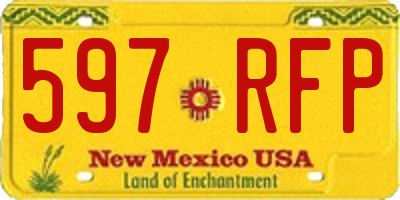 NM license plate 597RFP