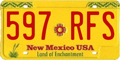 NM license plate 597RFS